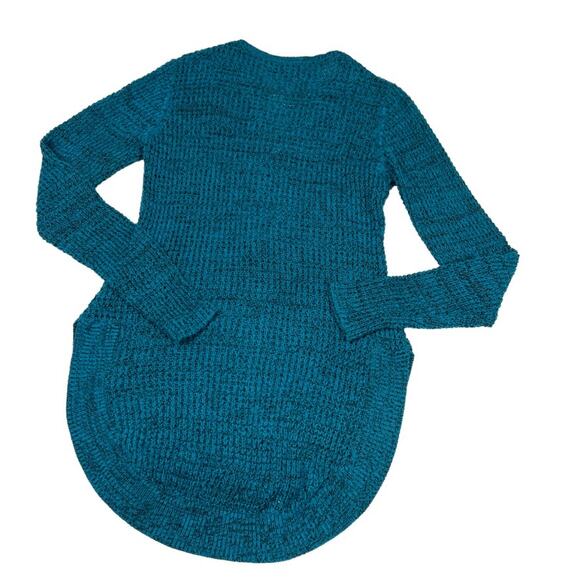 Guess Top Tunic Sweater Blue Long Sleeve Quarter Zip High Low Knit Women's Small - Picture 4 of 12